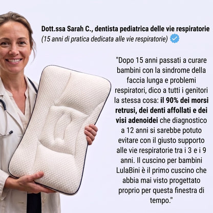 La raccomandazione della Dott.ssa Sarah C., dentista pediatrica specializzata nelle vie respiratorie