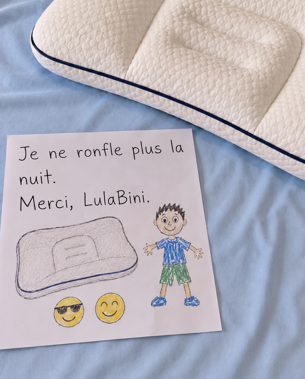 Note d'enfant : Je ne ronfle plus la nuit. Merci, LulaBini.